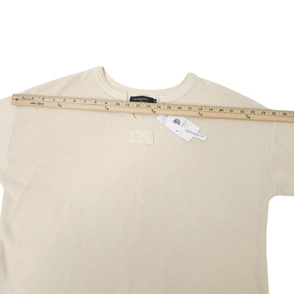 Cream Pullover Top Sweater Women XL NWT Cuffed Long Sleeve Casual Knit Merokeet - Picture 5 of 13